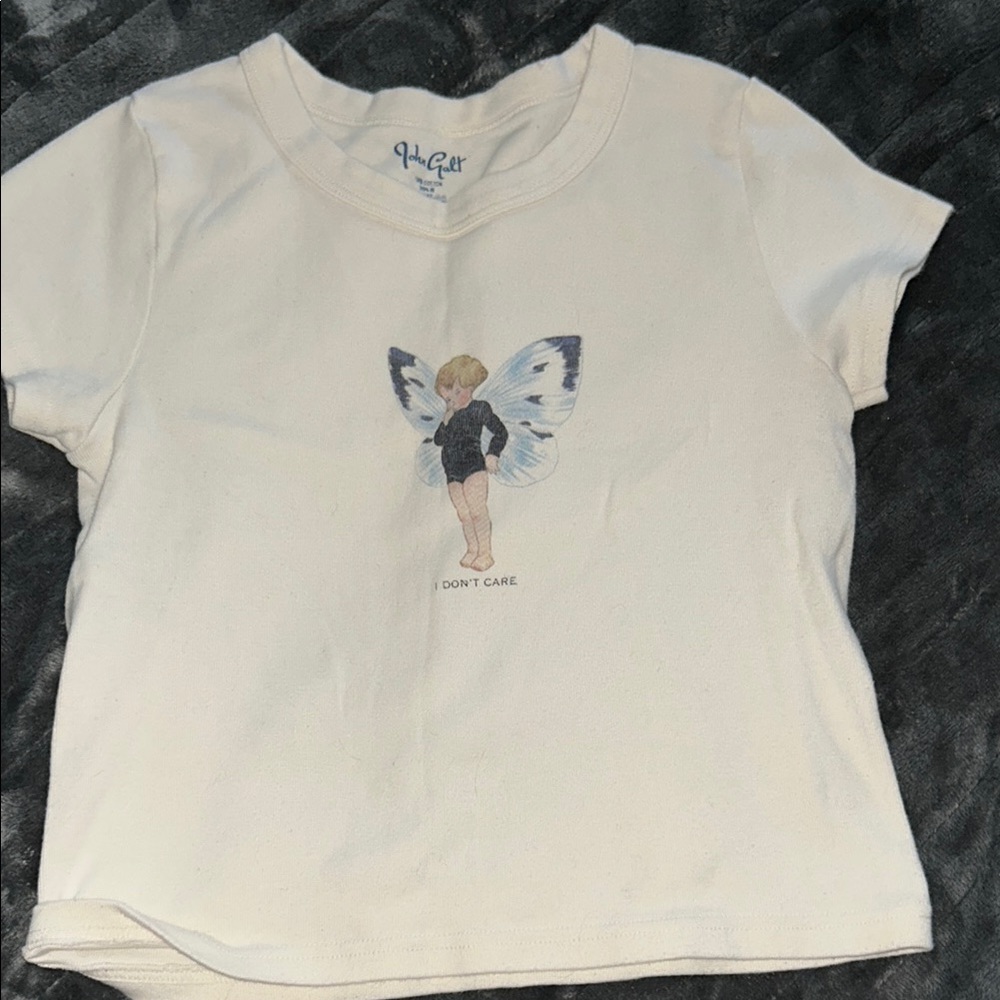 Brandy Melville Cream Graphic Tee